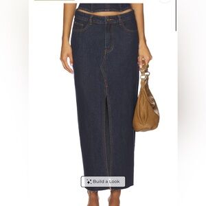 LIONESS Super Sweet Maxi Skirt in Indigo // Size Small